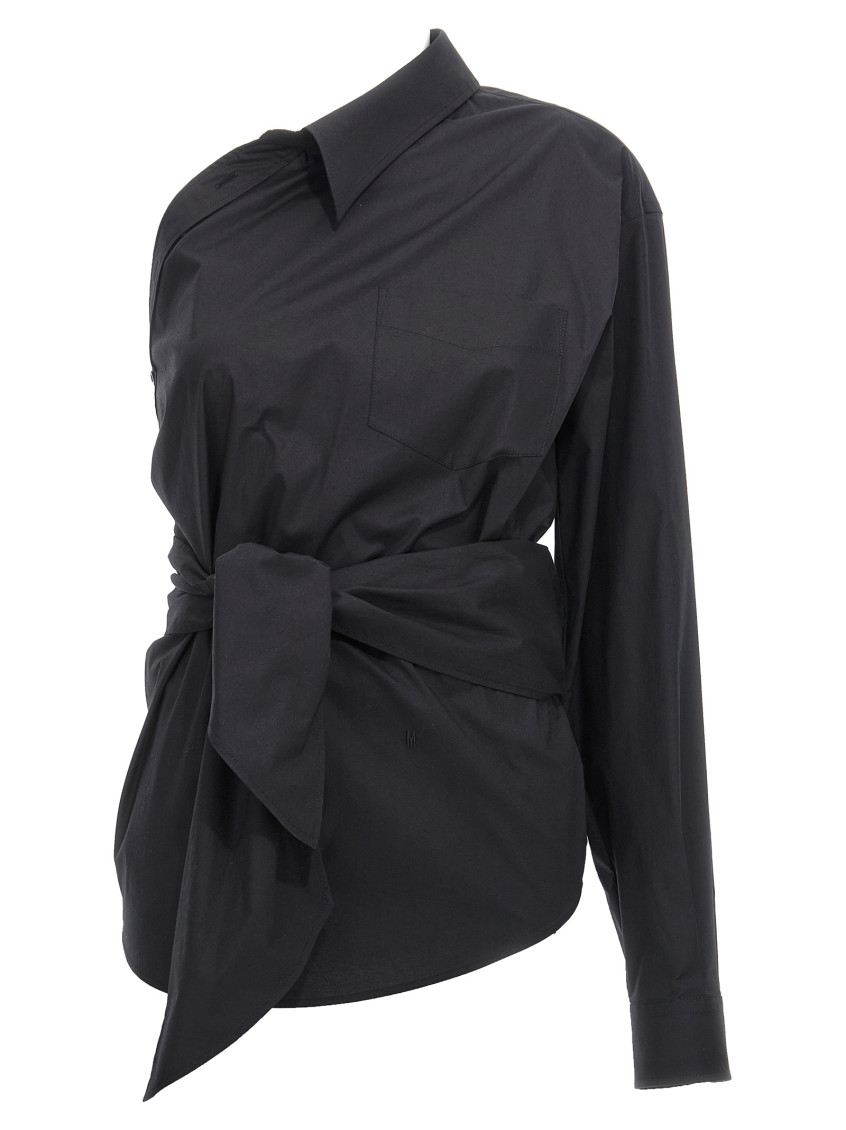 Moschino One-shoulder Shirt In Black