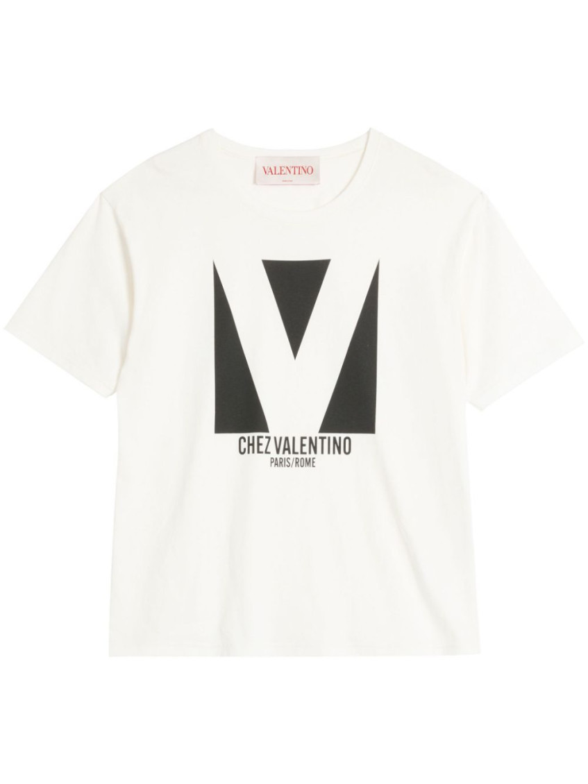Shop Valentino White Crewneck T-shirt