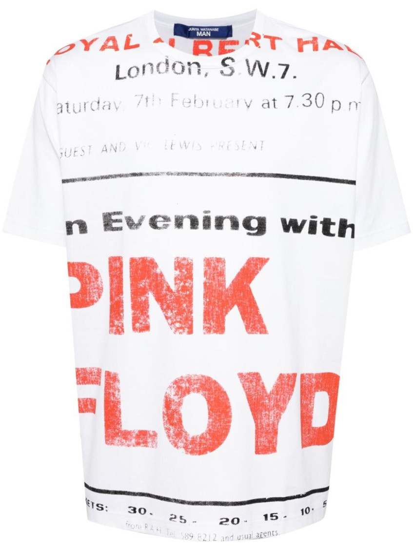 Junya Watanabe Comme Dg Pink Floyd T-shirt In White