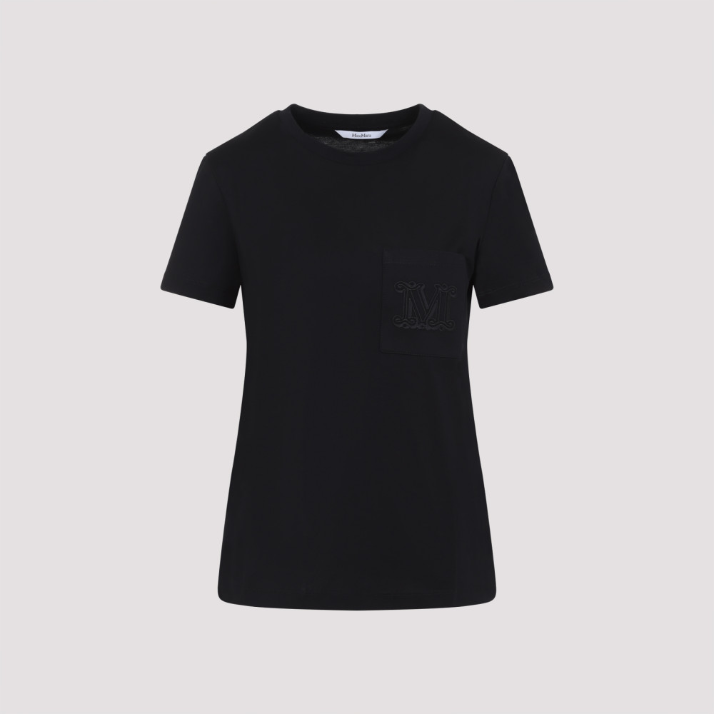 Max Mara Papaia Logo Cotton T-shirt In Black