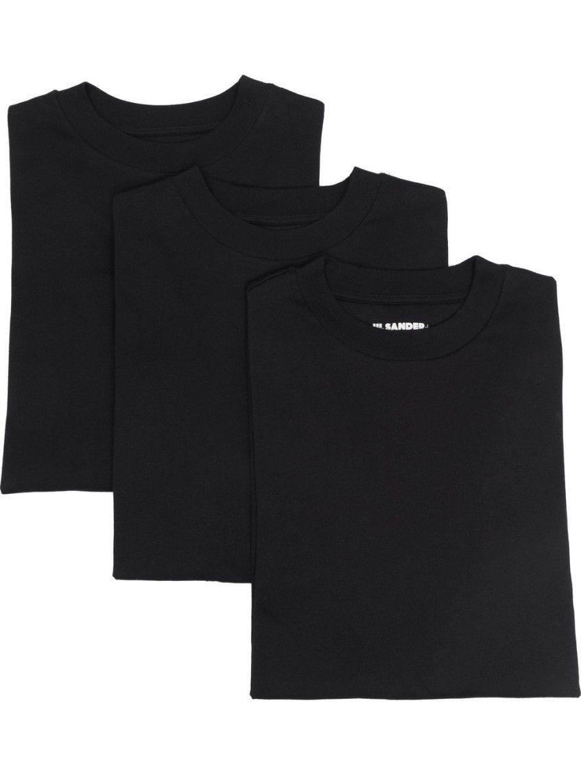 Jil Sander Three-pack Long-sleeve Tops In Black