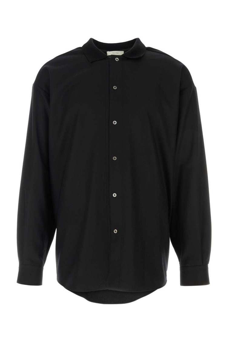 The Row Camicia Stendhal In Misto Lana Nera Uomo In Black