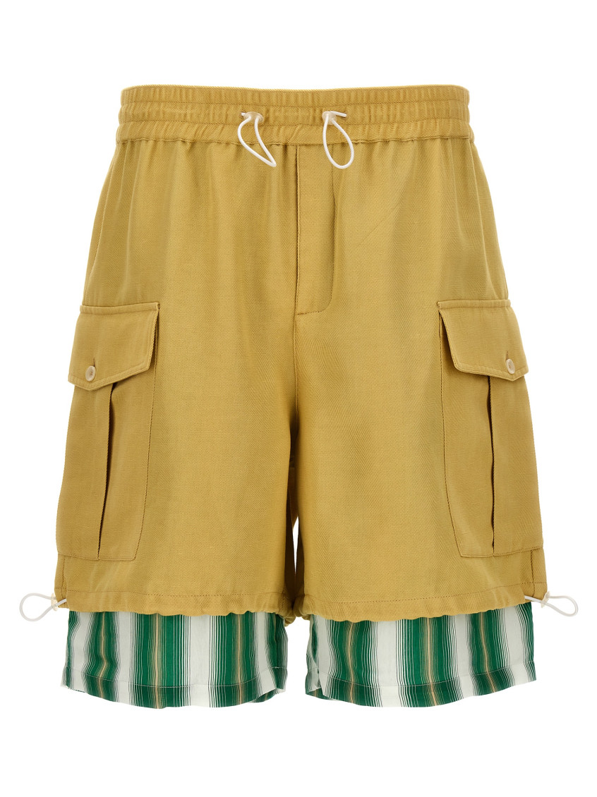 Shop Wales Bonner Beige Beige Beige Roam Cargo Bermuda Shorts