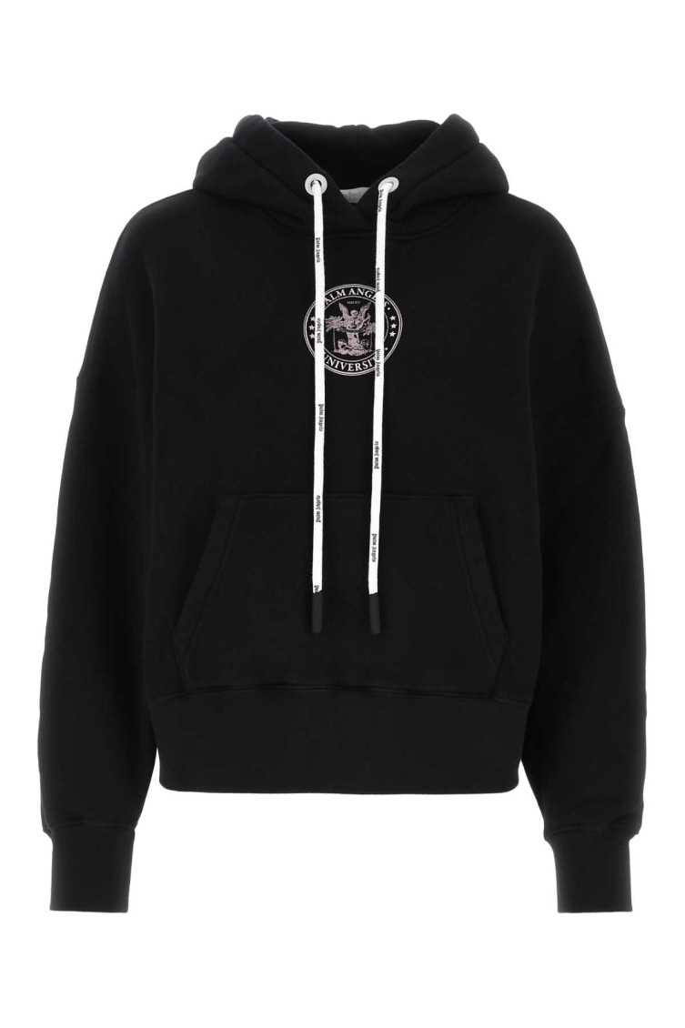 Palm Angels Black College Classic Hoodie In Black