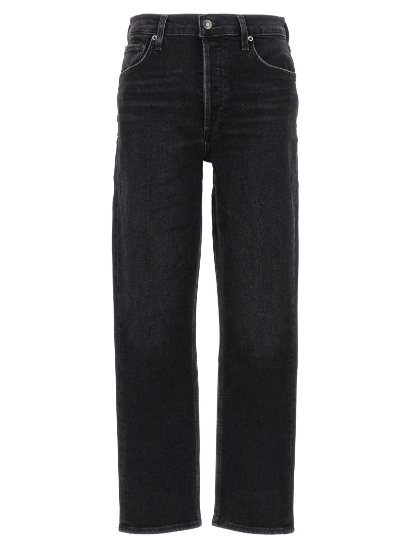 Shop Agolde Black Straight Leg Jeans