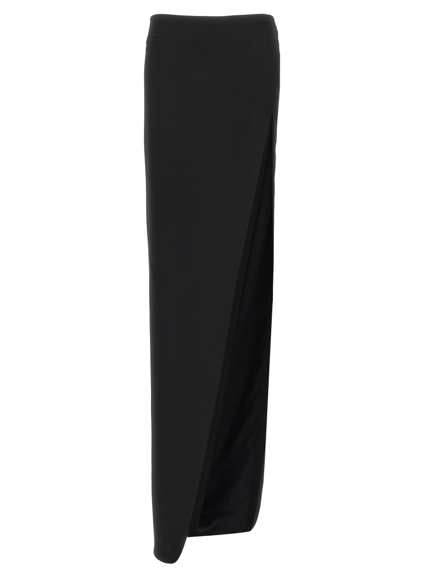 Ann Demeulemeester Black Leather Skirt In Black