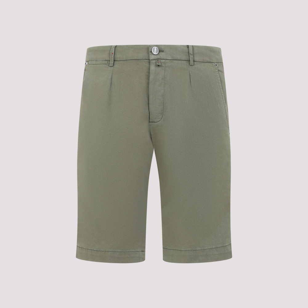 Shop Kiton Green Pockets Shorts