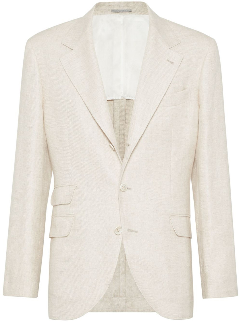 Brunello Cucinelli Single-breasted Tailored Blazer In White