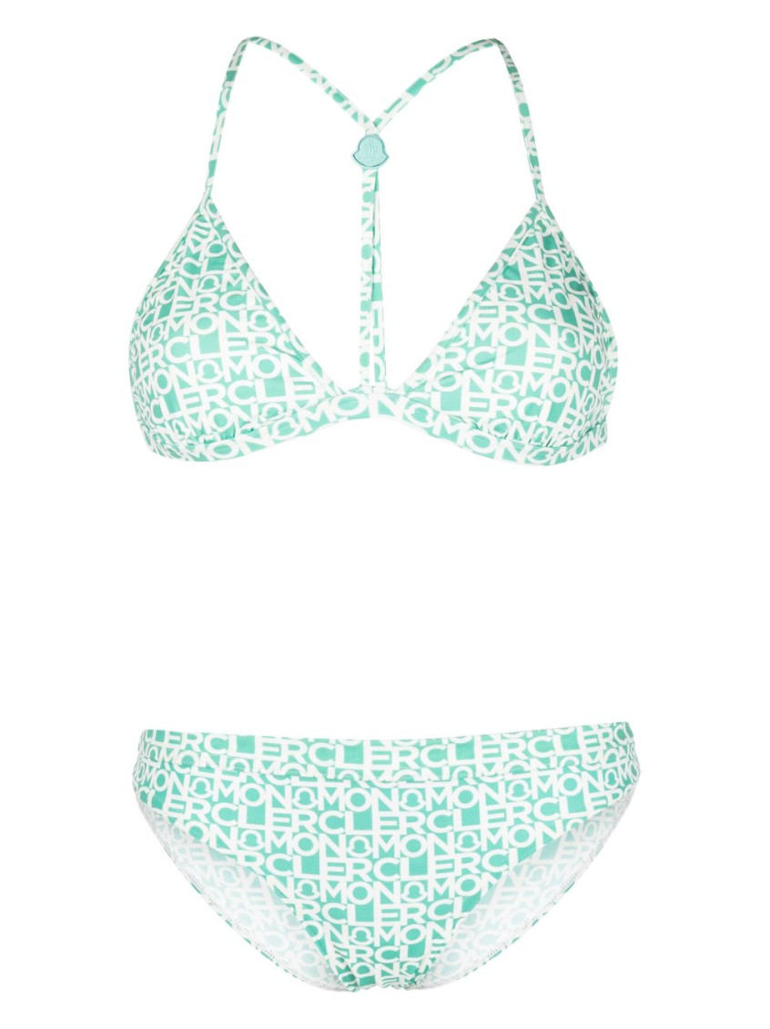 Shop Moncler Sky Blue Triangle Bikini Set