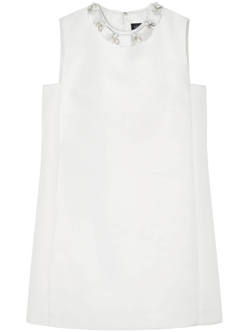 Versace Bead-embellished Minidress In White