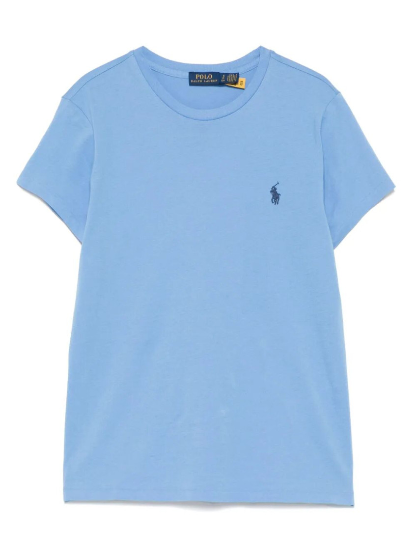 Ralph Lauren Women Blue Logo T-shirt, L Luxury T-shirts For Women Darveys