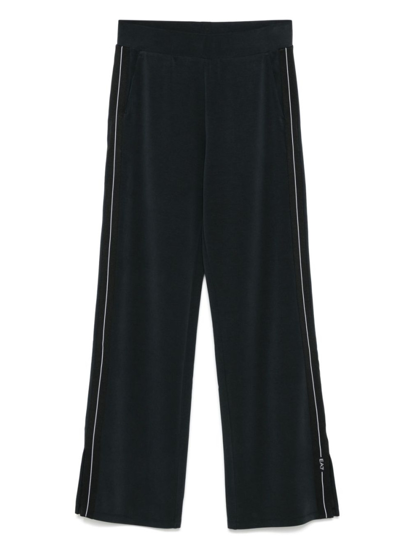 Shop Ea7 Black Logo Trackpants