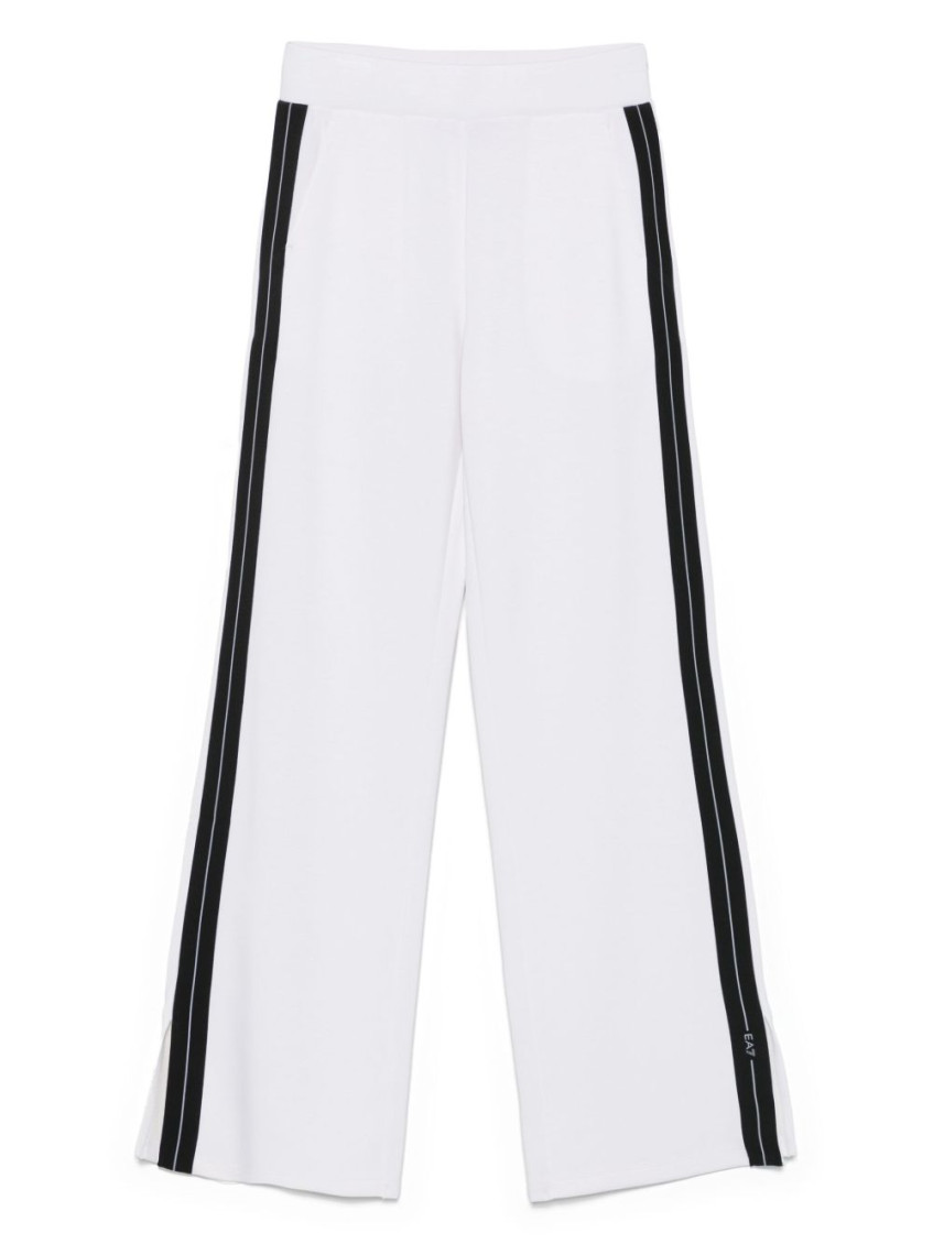 EA7 WHITE STRIPE-TRIM TRACK PANTS