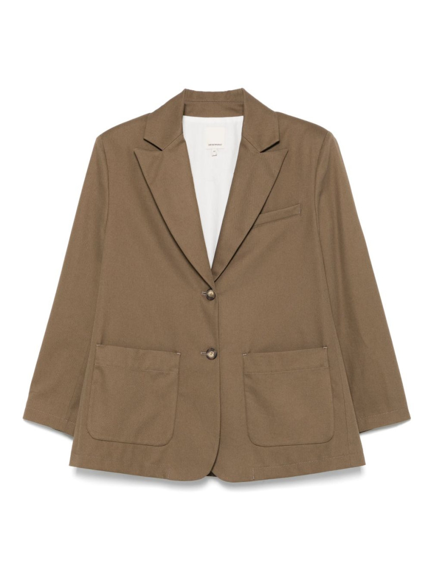 Emporio Armani Notch Lapel Single-breasted Coat With Rear Vents