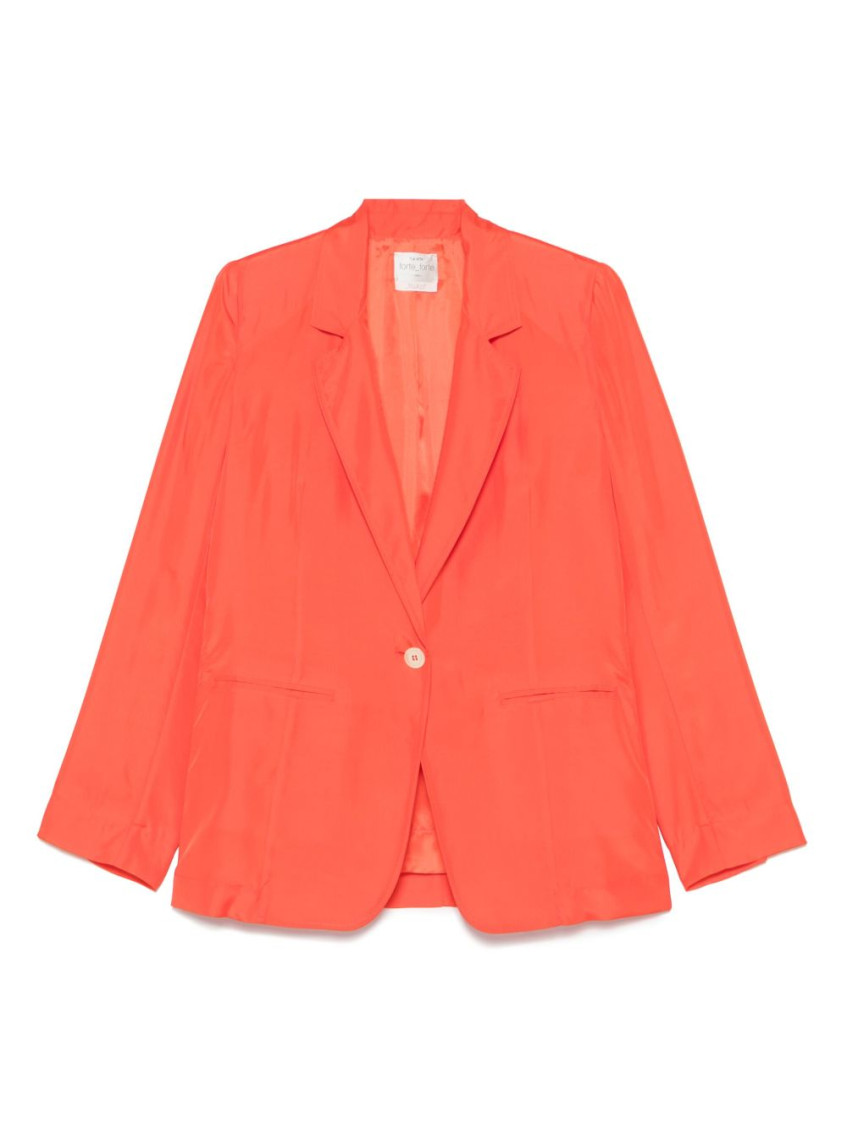 Shop Forte Forte Dark Orange Silk Single-breasted Blazer