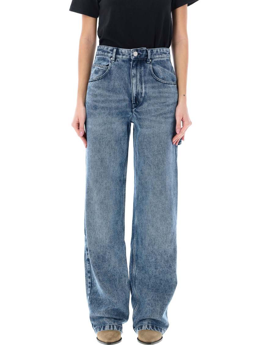 Shop Isabel Marant Light Blue Bymara Cargo Jeans