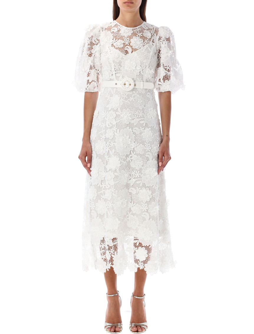 Shop Zimmermann White Lace Flower Wedding Dress