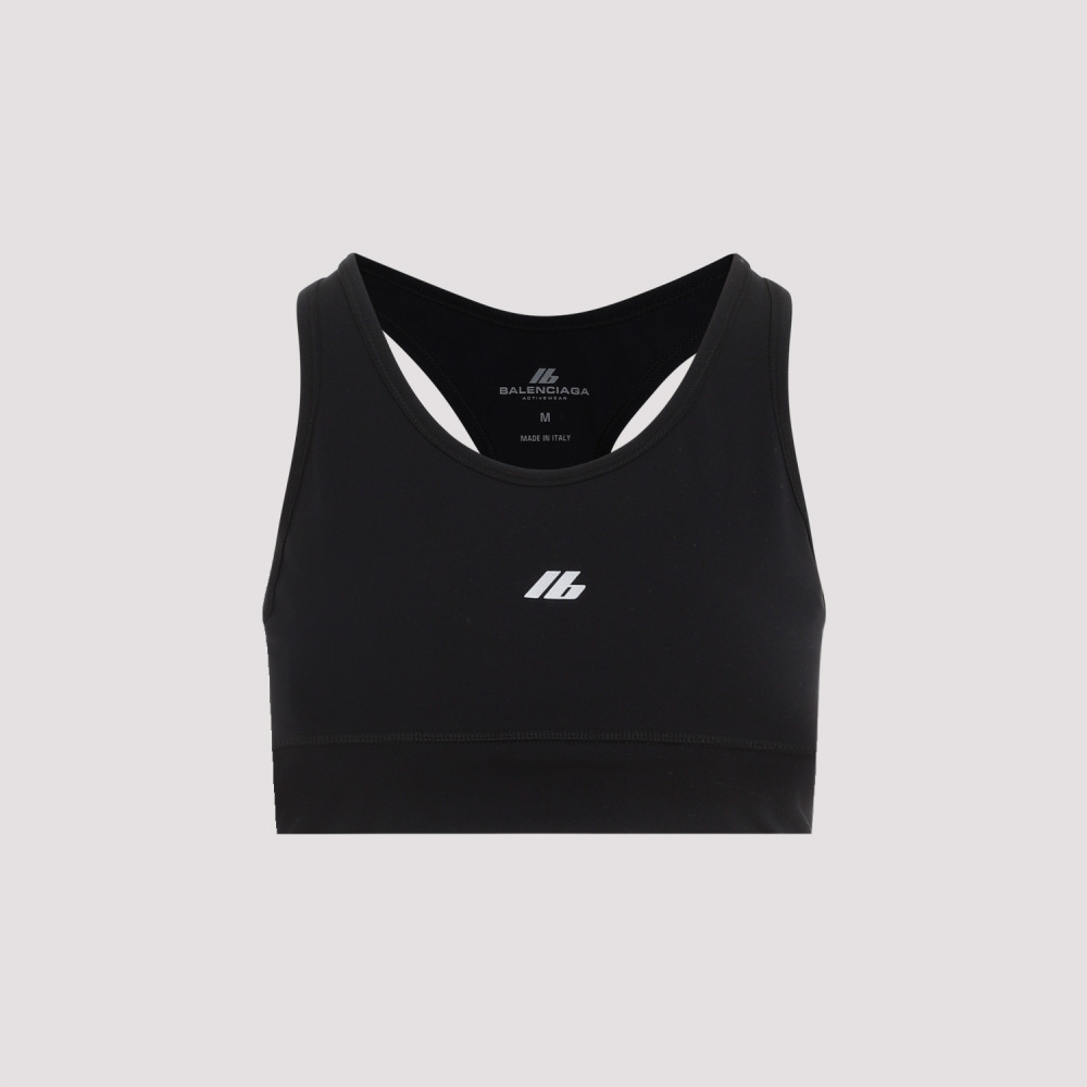 Balenciaga Black Reflective-Logo Top for Women Online India