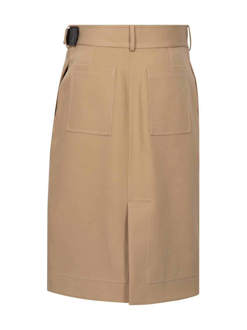 Bottega Veneta Wrap Midi Skirt In Beige