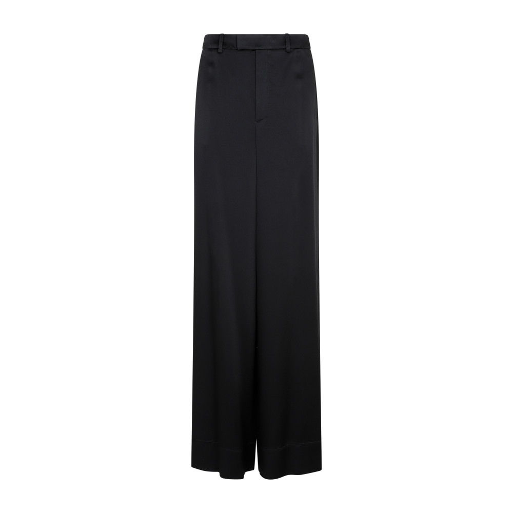 Saint Laurent Women's Satin Wide-leg Pant In Black