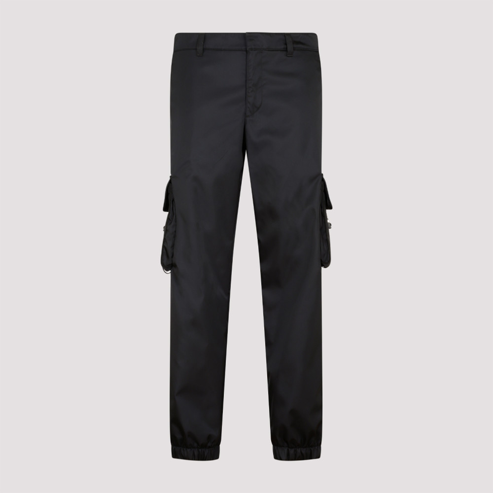 Shop Prada Black Re-nylon Cargo Trousers