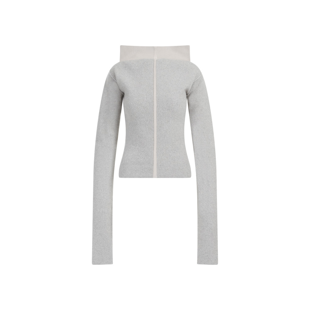 Rick Owens High-neck Extra Long-sleeves Jumper In Grey