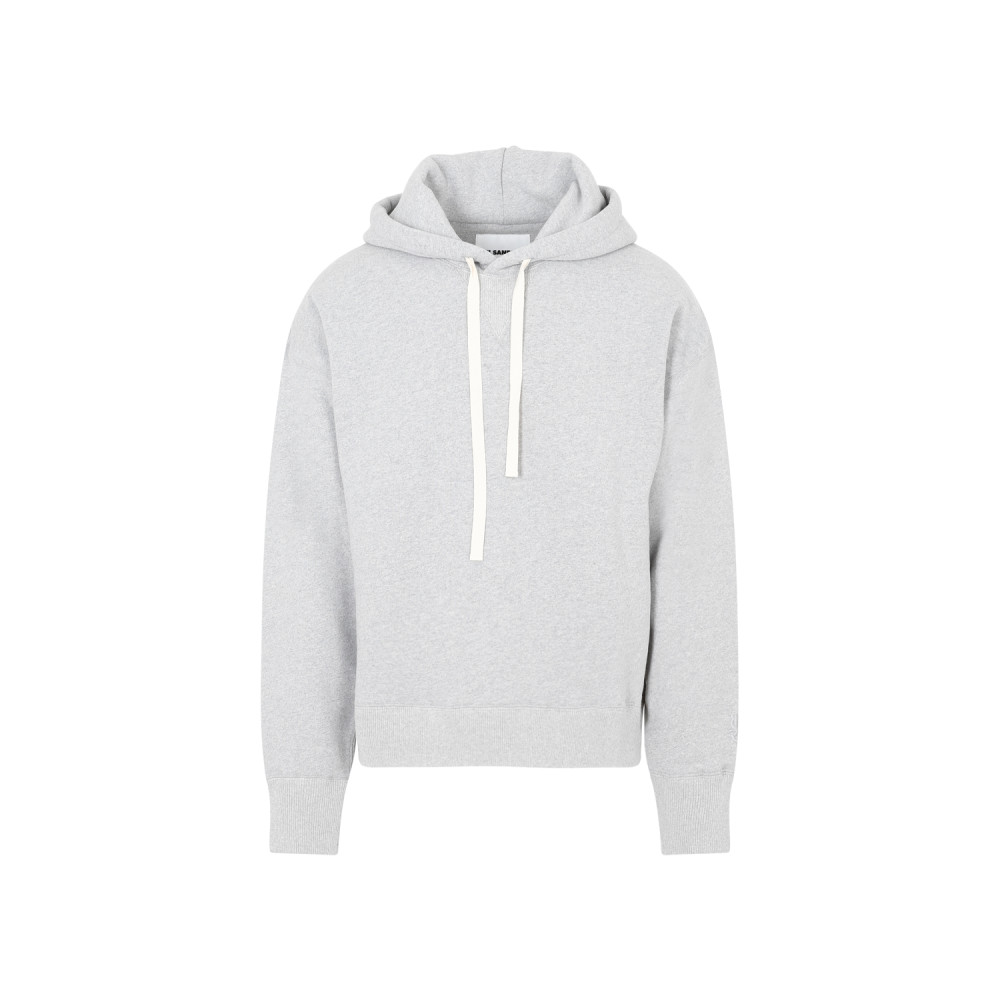 Jil Sander Light Grey Cotton Hoodie for Men Online USA at