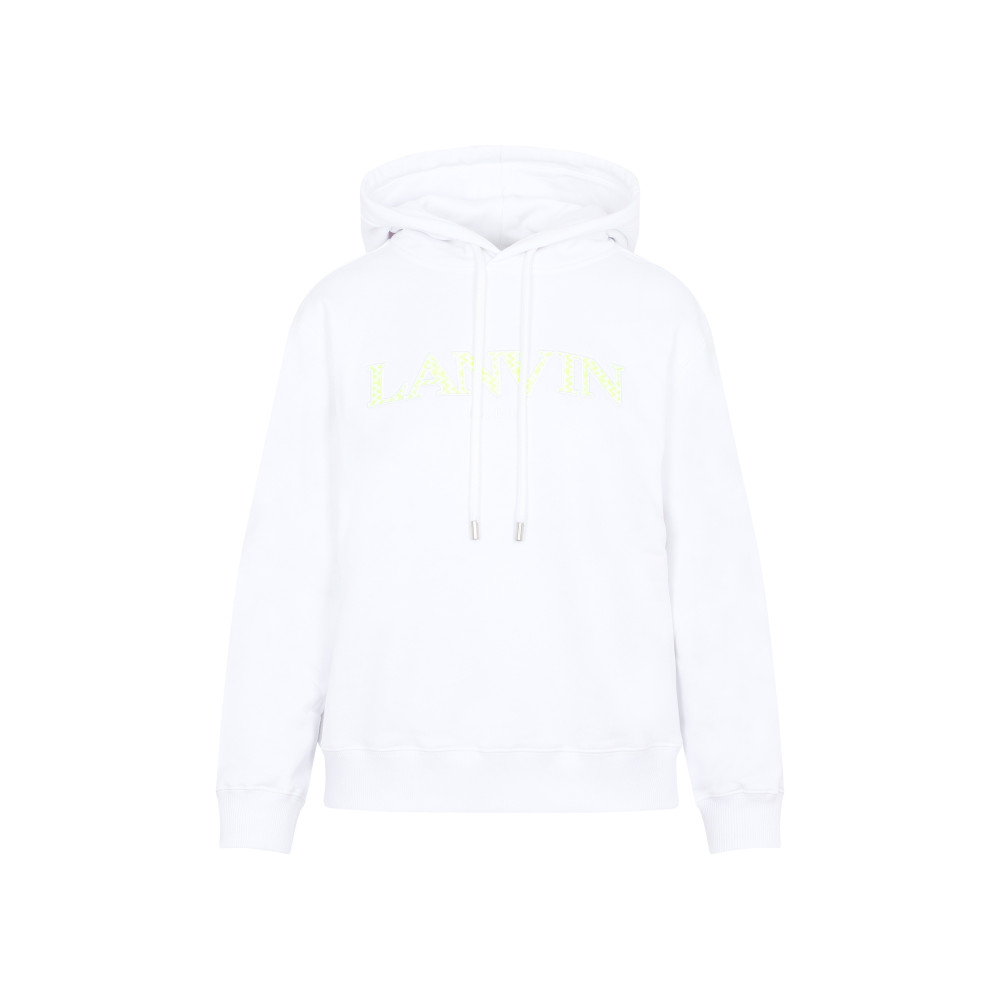 Lanvin Logo Hooded Sweatshirt In White