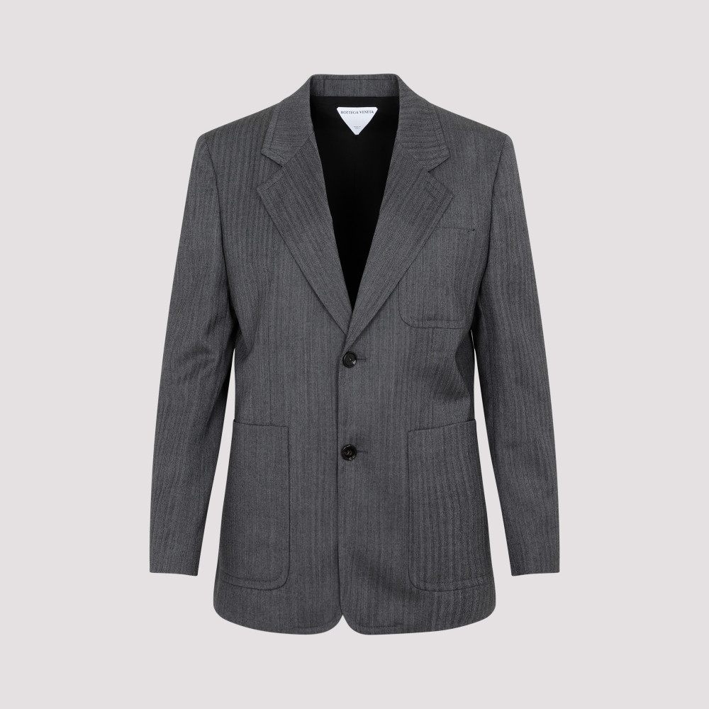 Bottega Veneta Chevron Pattern Jacket In Grey