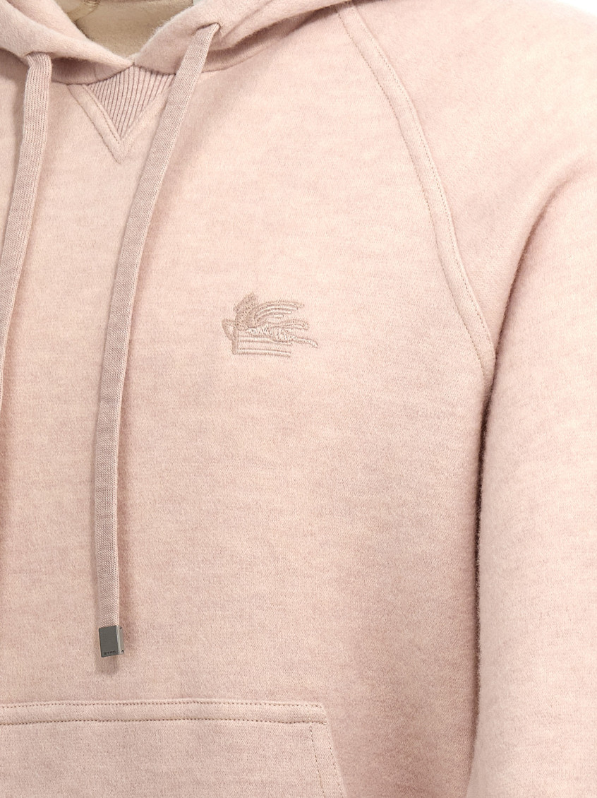 スウェット・トレーナー ETRO Logo embroidery wool hoodie Beige MRMB002399JUB02 Etro Beige Logo embroidery wool hoodie for Men Online India