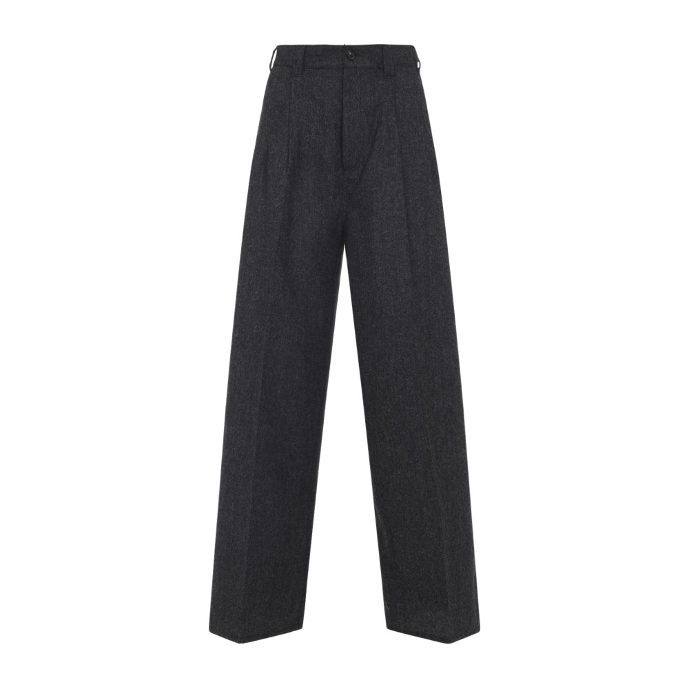 Maison Margiela Wide-leg Trousers With Belt Loops And Pockets In Black