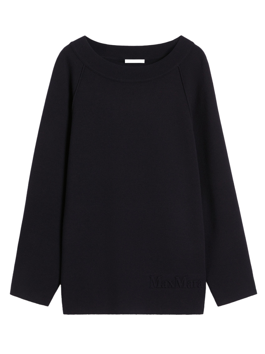 Max Mara Knitwear With Button Detail And Raglan Sleeves In Blue