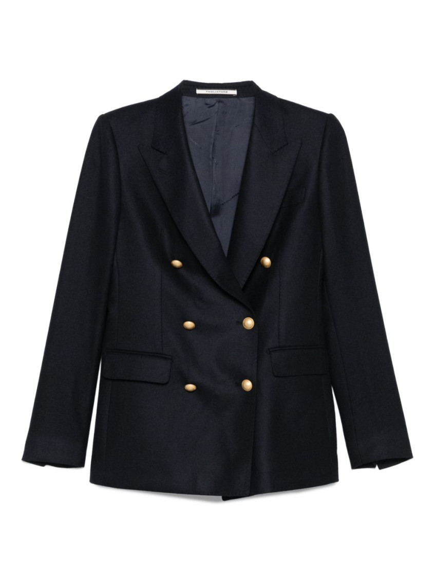 Tagliatore Wool Double-breasted Jacket In Blue