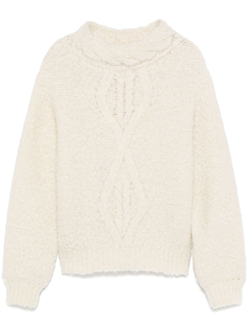 Isabel Marant Beige Stand Collar Sweater In Neutral
