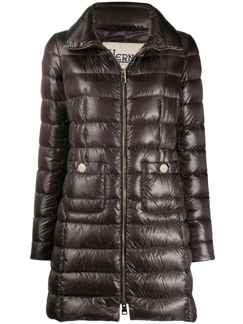Herno Women Maria Midi Down Jacket In Brown