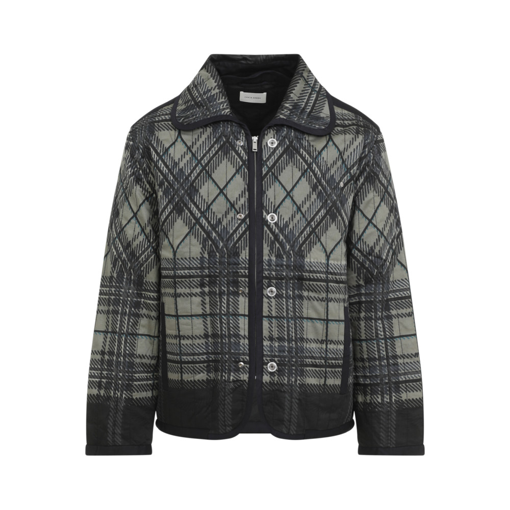 Craig Green Quilted Plaid Fade Jacket In Black