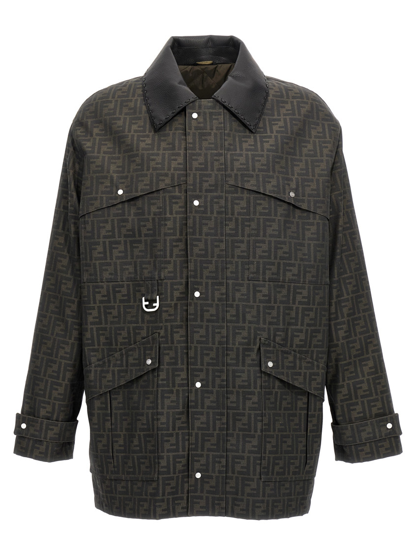 Fendi Man Brown Jackets In Black