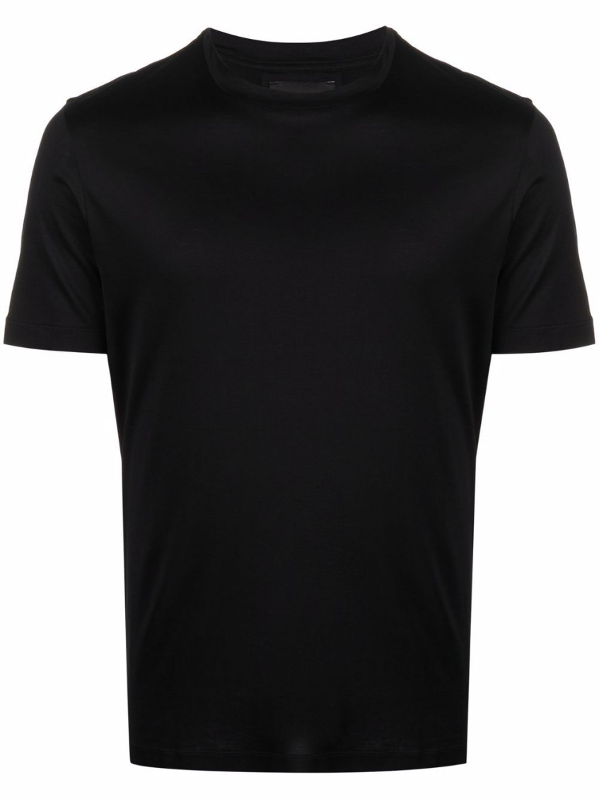 Emporio Armani Round Neck Short-sleeved T-shirt In Black