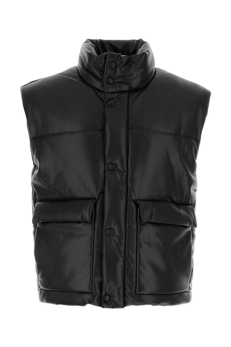 Nanushka Drawstring Hem Sleeveless Jacket In Black