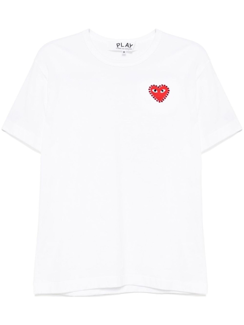 Comme Des Garçons Cdg Play Invader Heart Pixel T-shirt In White