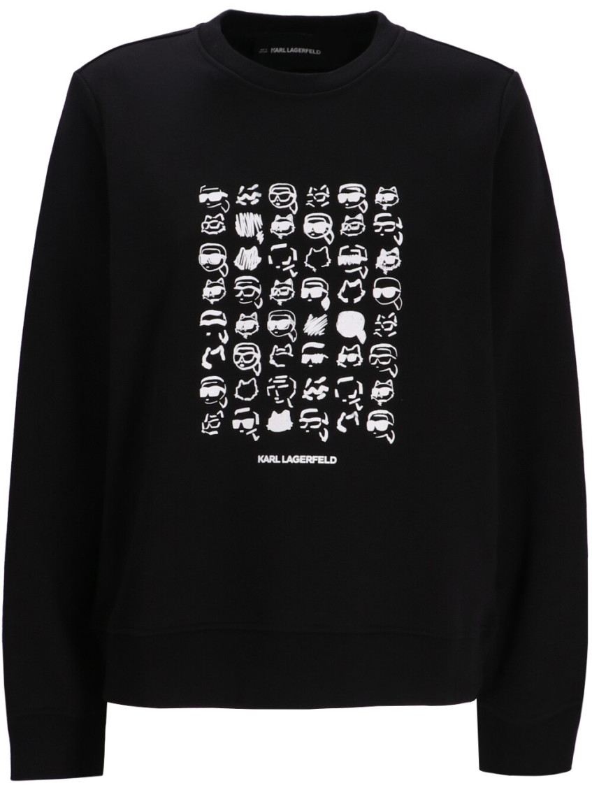 Karl Lagerfeld Black Crewneck Graphic Sweatshirt
