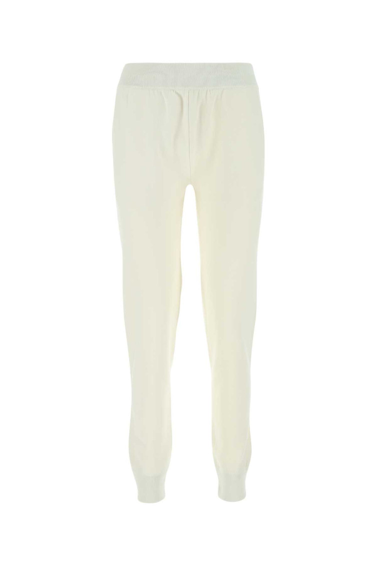 Bottega Veneta Elastic Waistband Wool Blend Joggers In White