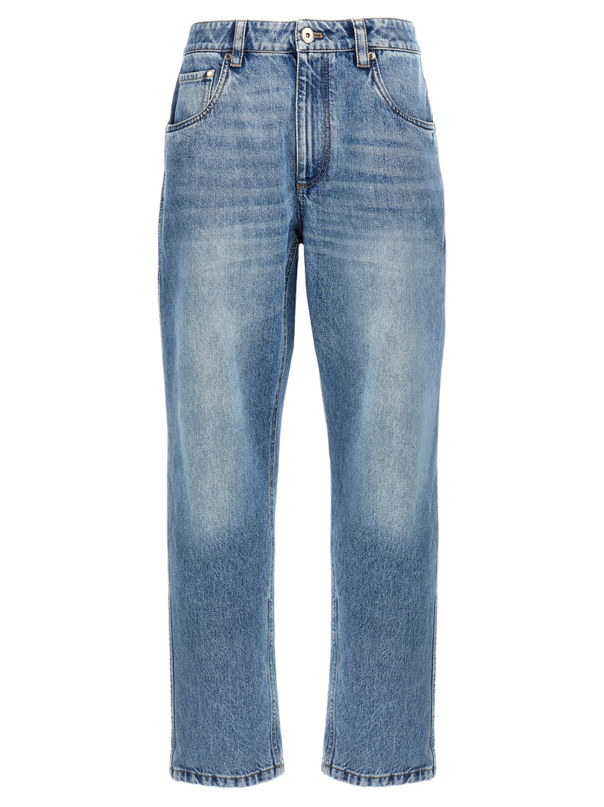Brunello Cucinelli Distressed-effect Denim Jeans In Blue