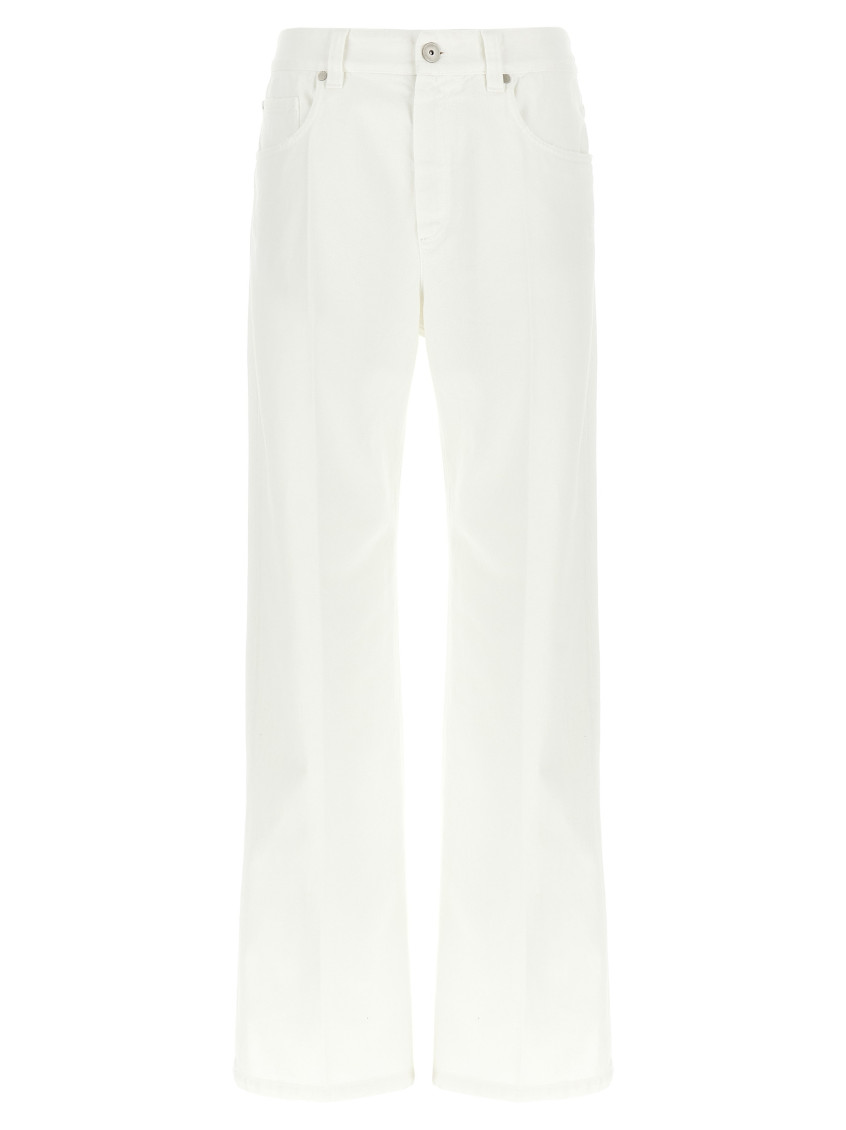 Brunello Cucinelli White Contemporary Loose Jeans In White