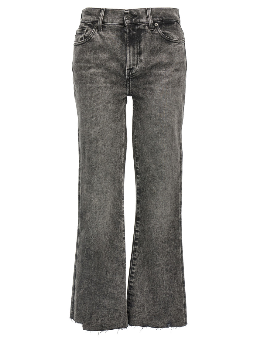 7 For All Mankind Low-rise Straight-leg Jeans In Grey