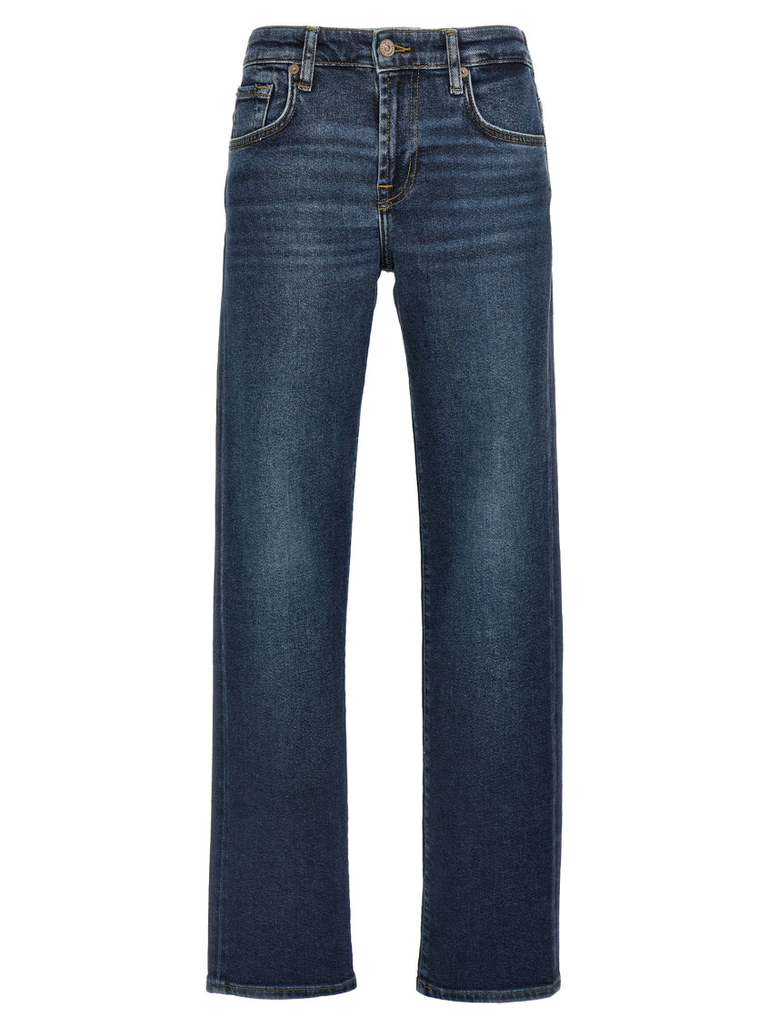 7 For All Mankind Faded Jeans Contrast Stitching In Blue