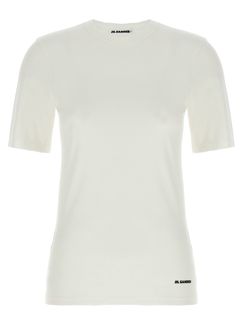 Jil Sander Contrast Logo Cotton T-shirt In White