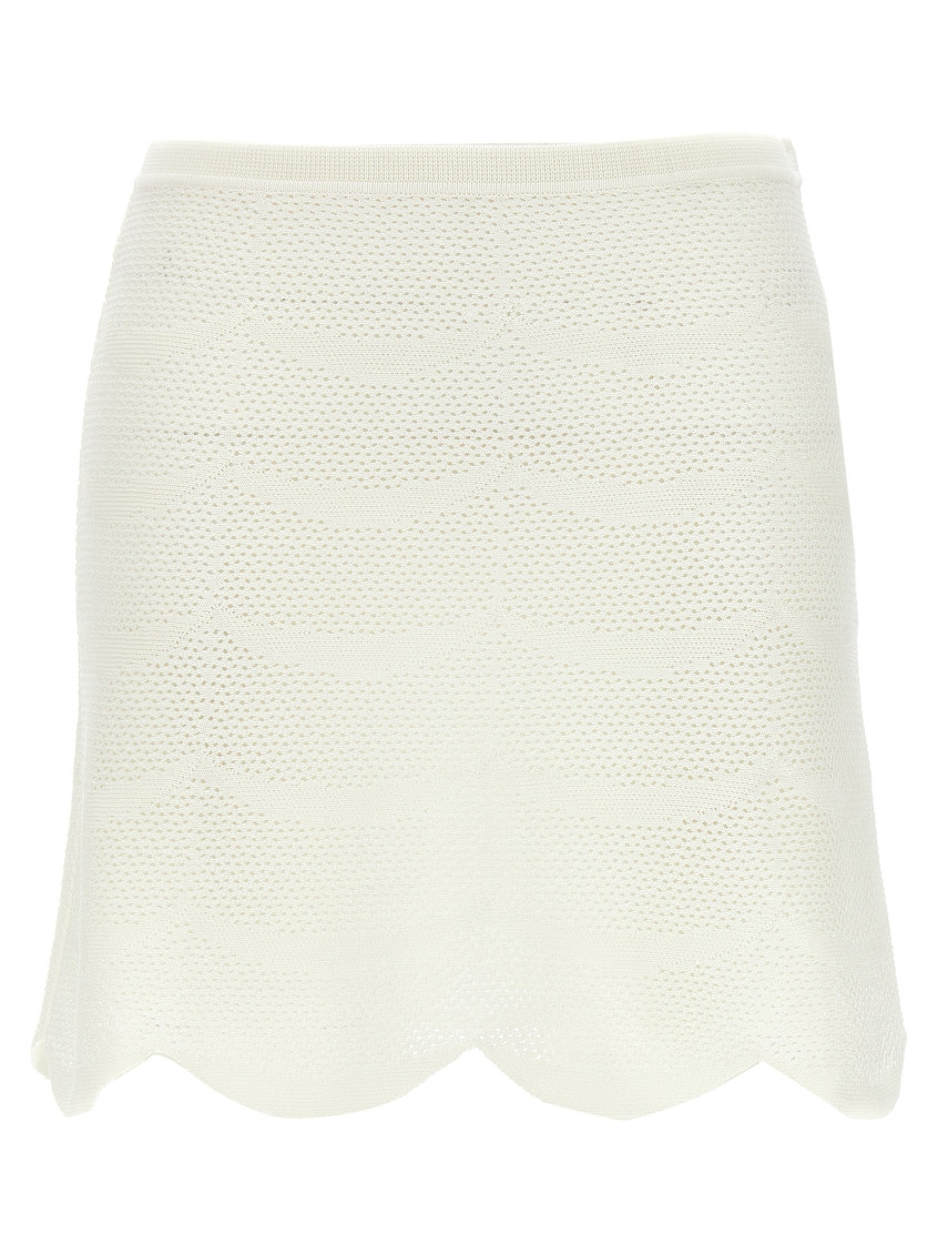 Tom Ford Crochet Mini Skirt With Elastic Waistband In White