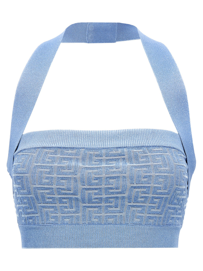 Shop Balmain Light Blue Pb Top