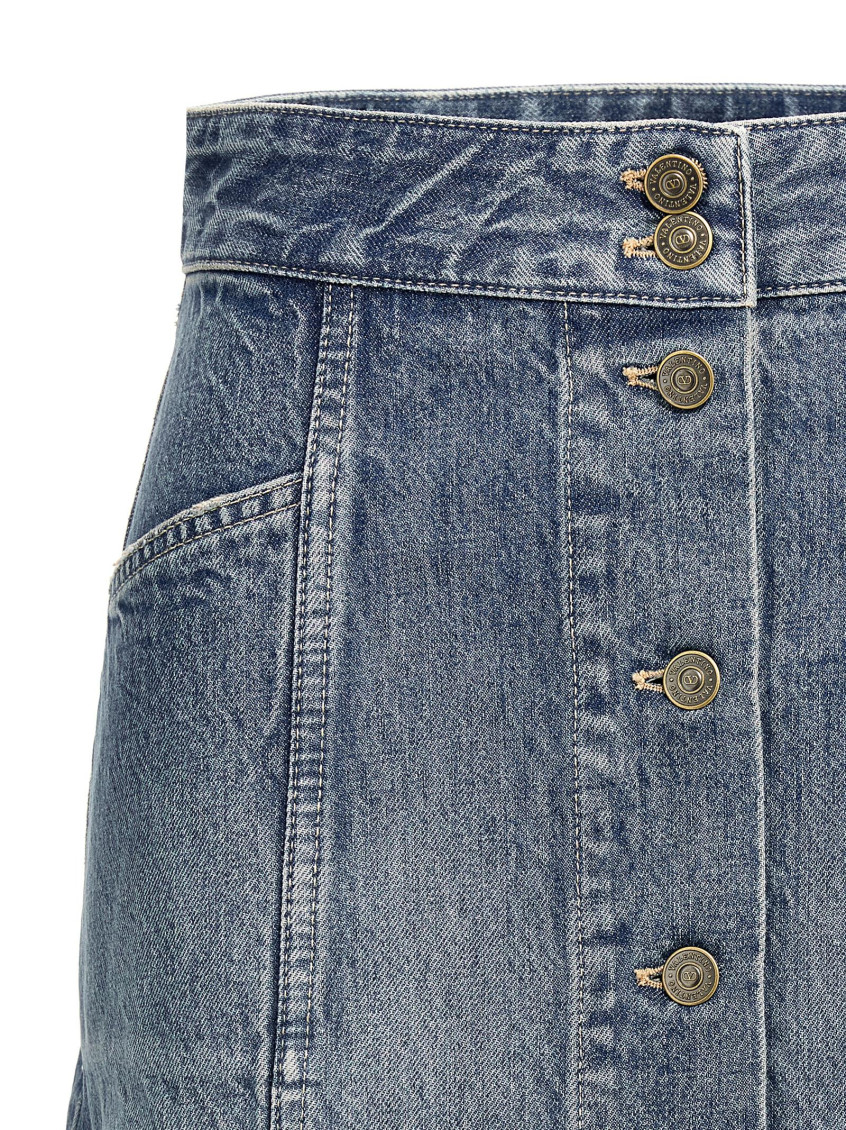スカート Valentino Garavani Cotton Denim Mini Skirt With Trimming 25730346_58463840_1000.jpg